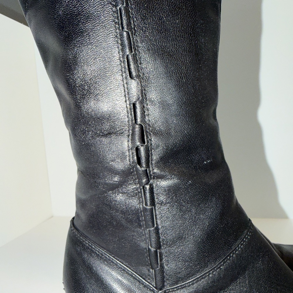 Clark's Knee Tall Black Leather Boots Womens Size 8M City Workwear Business